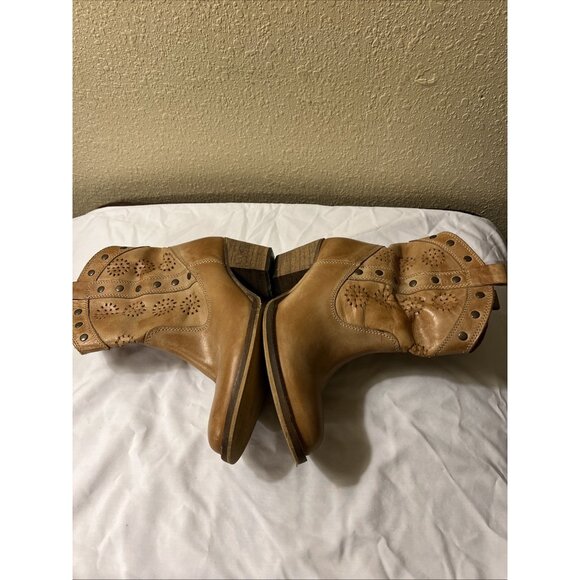 VTG Dingo Brown Studded Heeled Western Cowgirl Boots Size 8 Women’s - Picture 4 of 9